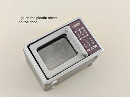 3D printing STL - 1:12 openable Microwave plus box and Manuel, mini cookware, mini pot, kitchen, applicants, cooking scene