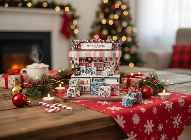 Christmas stand, presents, cards, bags, DIY present for friends, holiday card, gift idea,