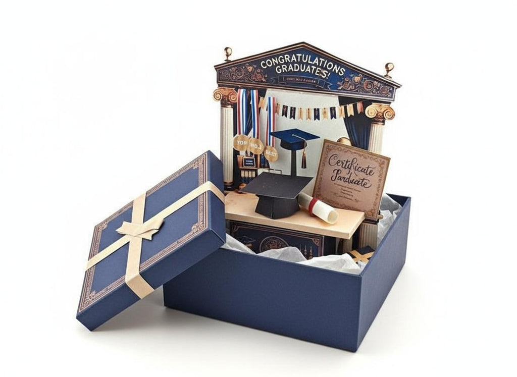 Graduation 3D Stand for student with certificate and grad-Hat: DIY Printable Gift (PDF Pattern)