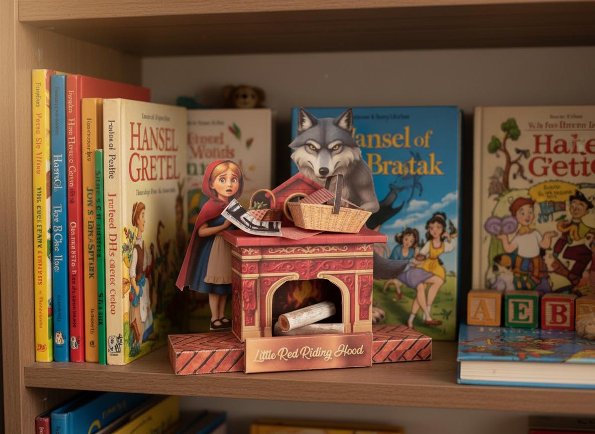 PickScene the little red riding hood paper Stand with Story book and story character