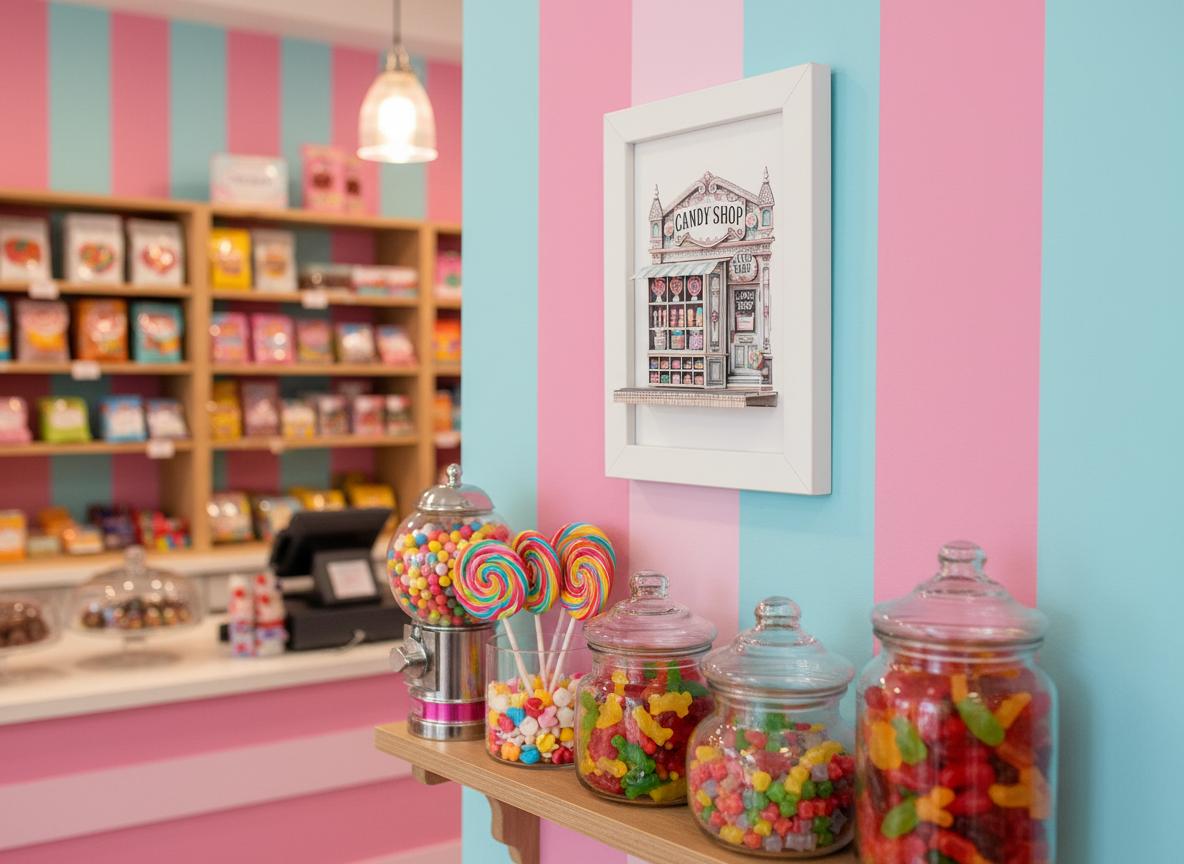 5x7"- Candy shop pop-up frame DIY miniature scenery kit