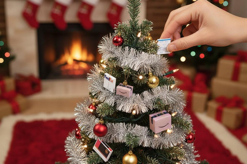 Miniature Delivery Box & Envelope Set — Amazon, UPS, FedEx Packages for Dollhouse 1:6 and 12 Scale, Gift or Ornament