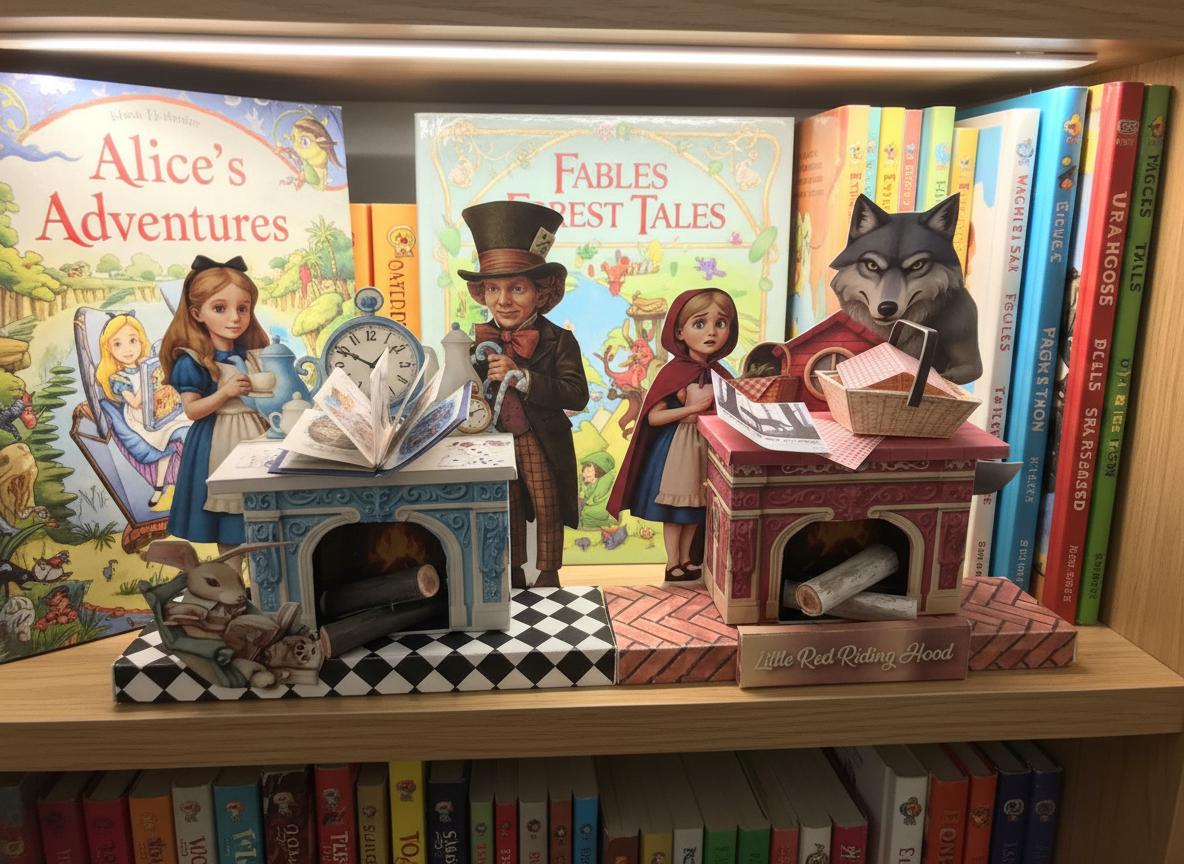 PickScene the little red riding hood paper Stand with Story book and story character