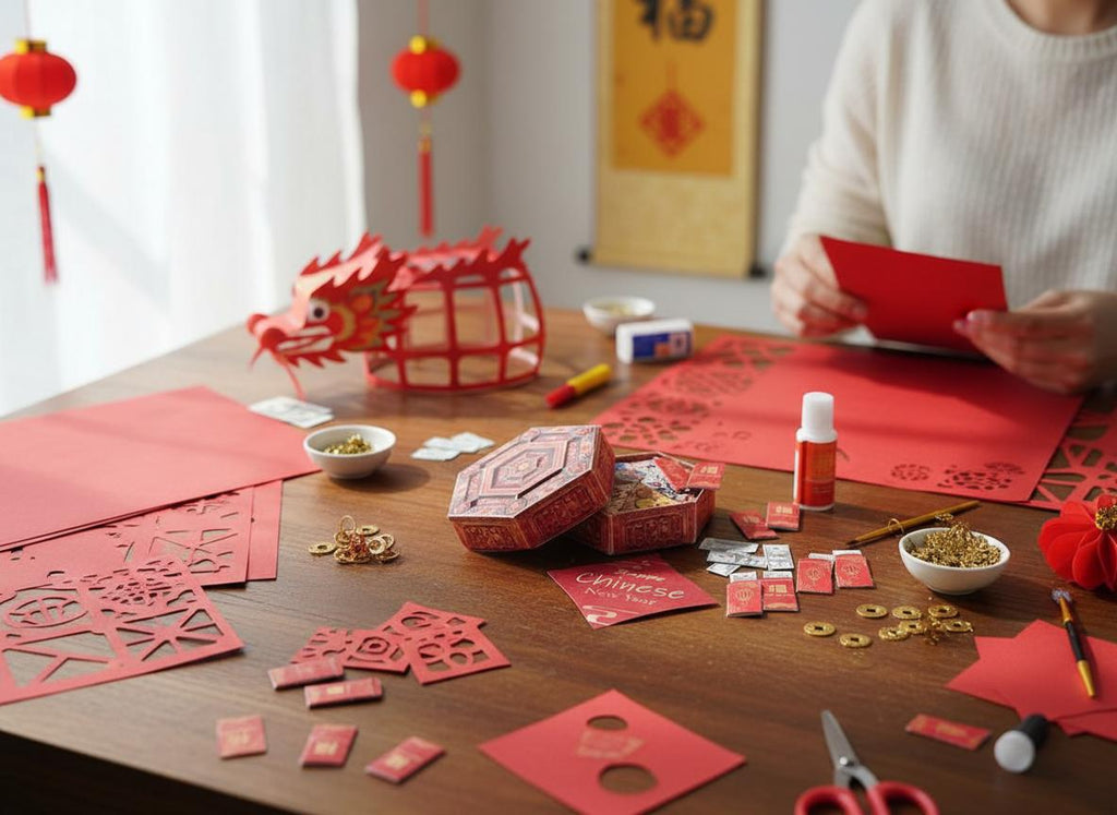 Chinese Lunar New Year candy box , red pocket with US dollar