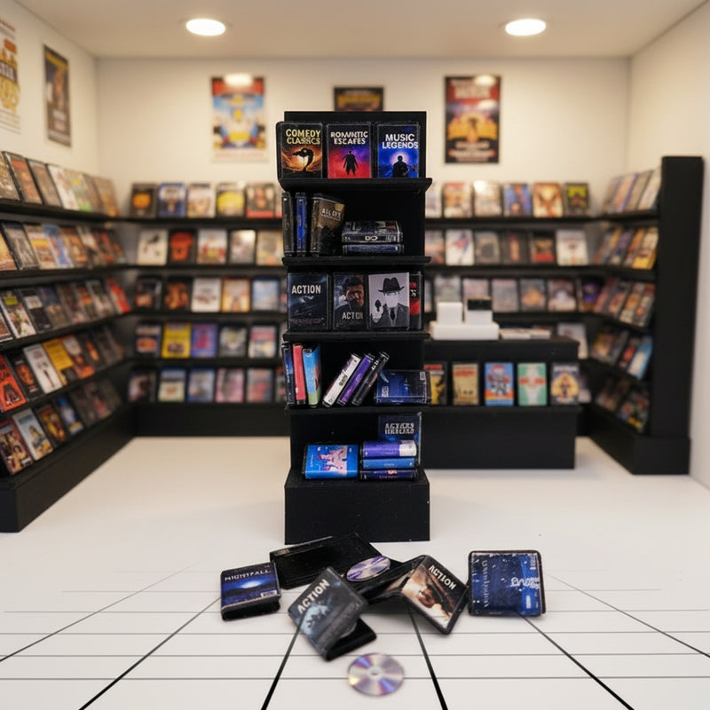 Dollhouse DVD Stand STL, 1:12 Scale + 42 CD Covers (Digital Download)