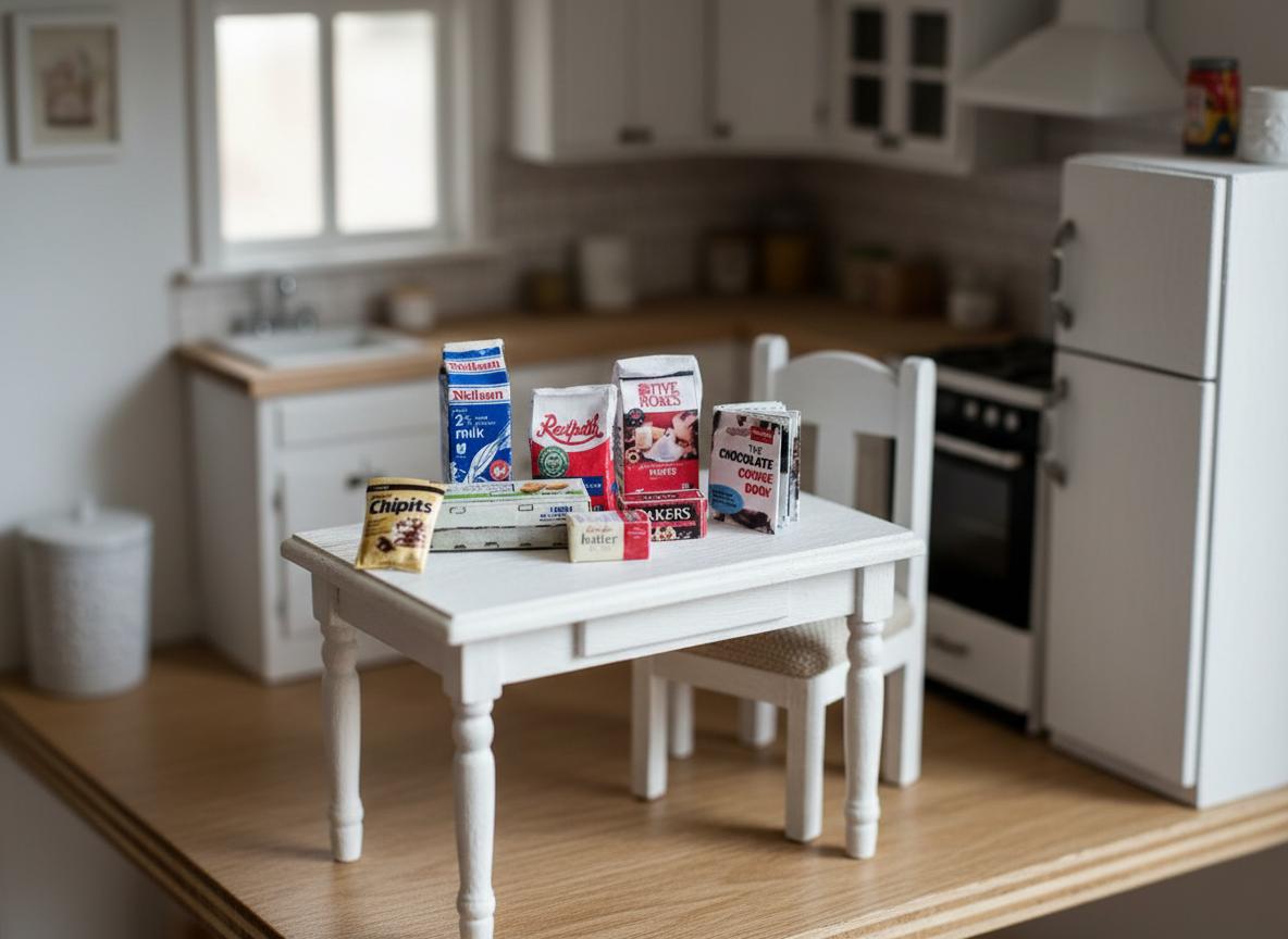 1:12 Scale, 8 items Baking Set - Printable Dollhouse baking set - with real recipe, printable miniature template, instant download