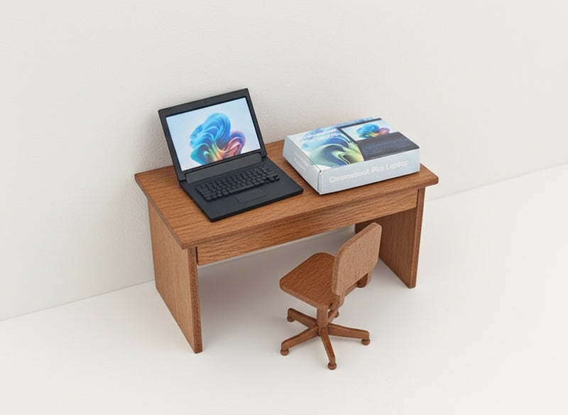 1:12 realism laptop Chromebook plus laptop, foldable, window computer, packaging, dollhouse, stationery, student laptop, 3D STL , dioramas
