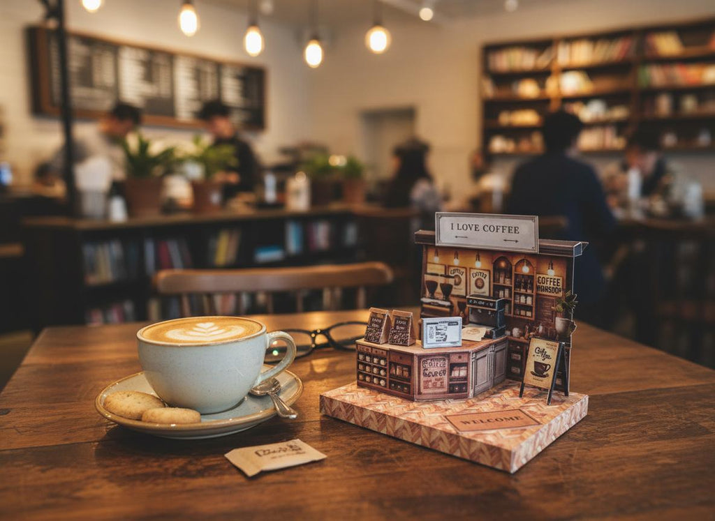 Miniature Coffee Shop Diorama Kit: DIY Craft Project (Printable)