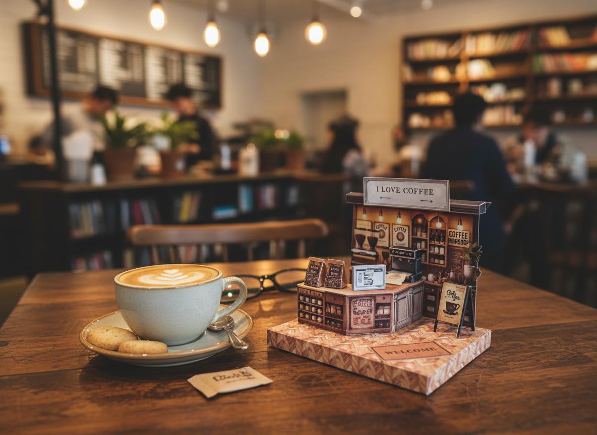 Miniature Coffee Shop Diorama Kit: DIY Craft Project (Printable)