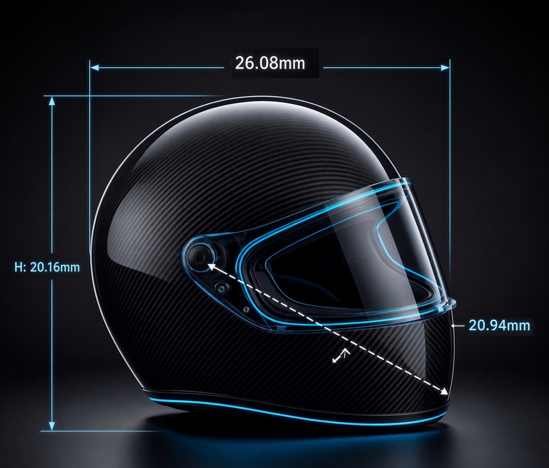 1:12 Scale Full Face Motorcycle Helmet, Matte Black Biker Prop (Physical Product)