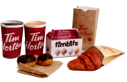 5 pieces Mini Tim Hortons-Inspired Meal Set for Dollhouses - Printable Mini Food Items, printable miniature template