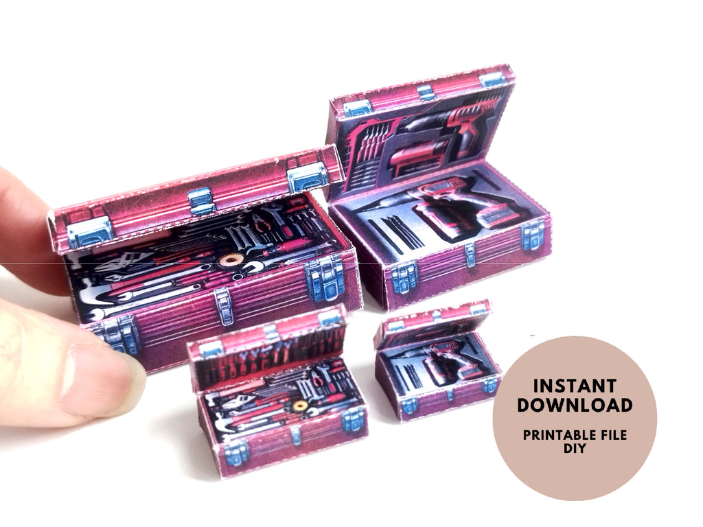 1:6 and 12 scales Tool Boxes -  Hand Tool Kit that using in dollhouse garage