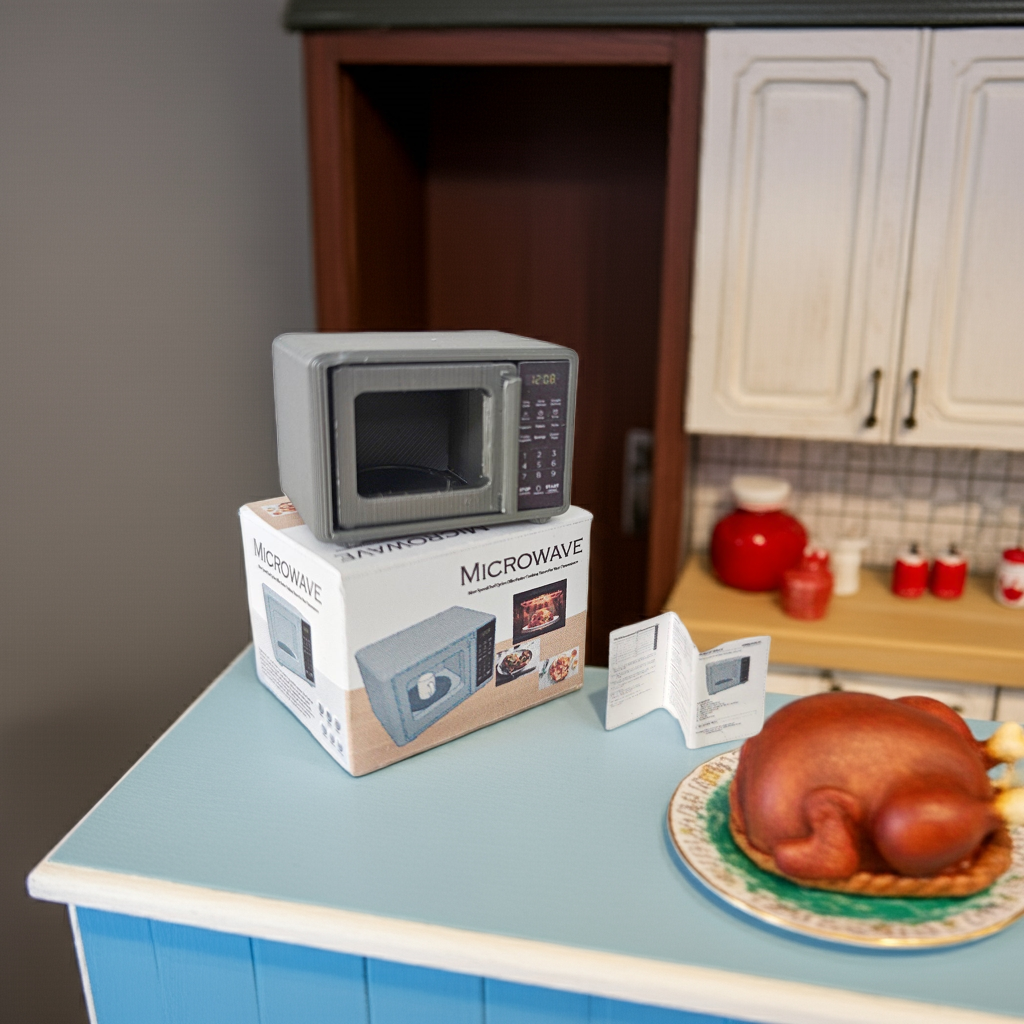1:12 Scale Openable Miniature Microwave STL File + Box (Digital Download)