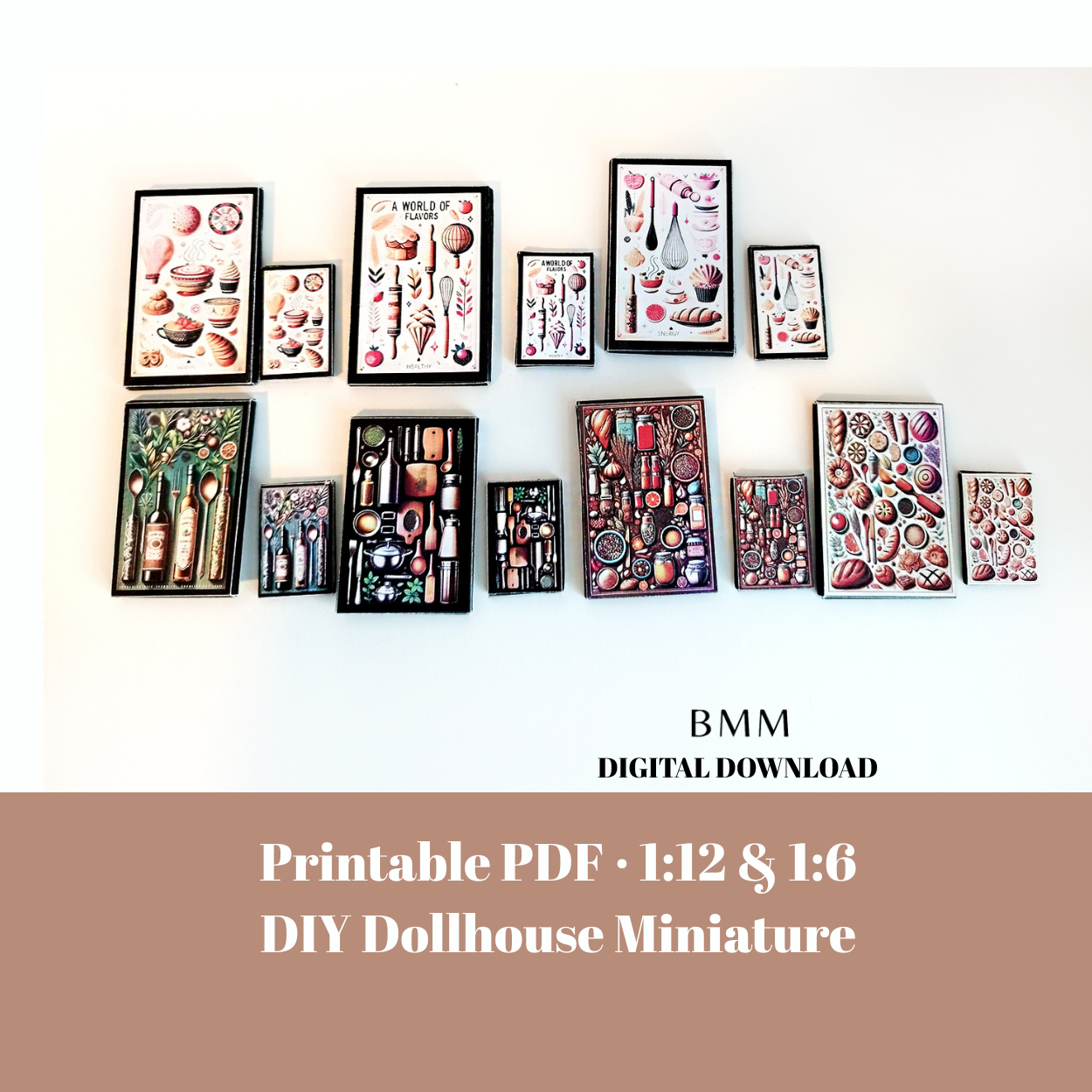 Dollhouse Wall Art Prints - Miniature Photos, 1:6 and 1∶12 Scale (Digital Download)