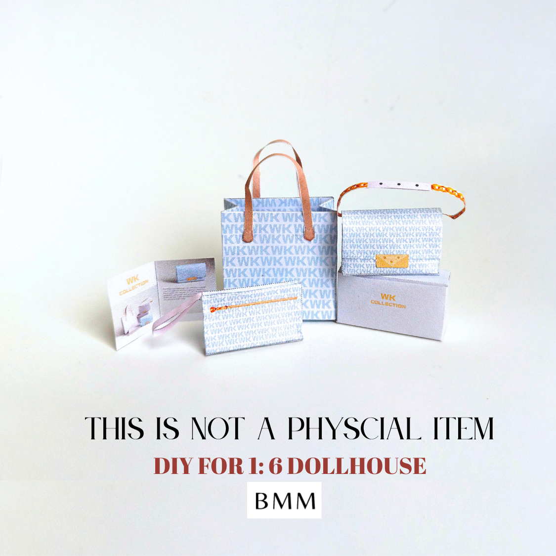 1:6 WK collection fashion purse DIY Luxury brands pochette bag 5 items luxury house decor and department store closet decor fashion shop