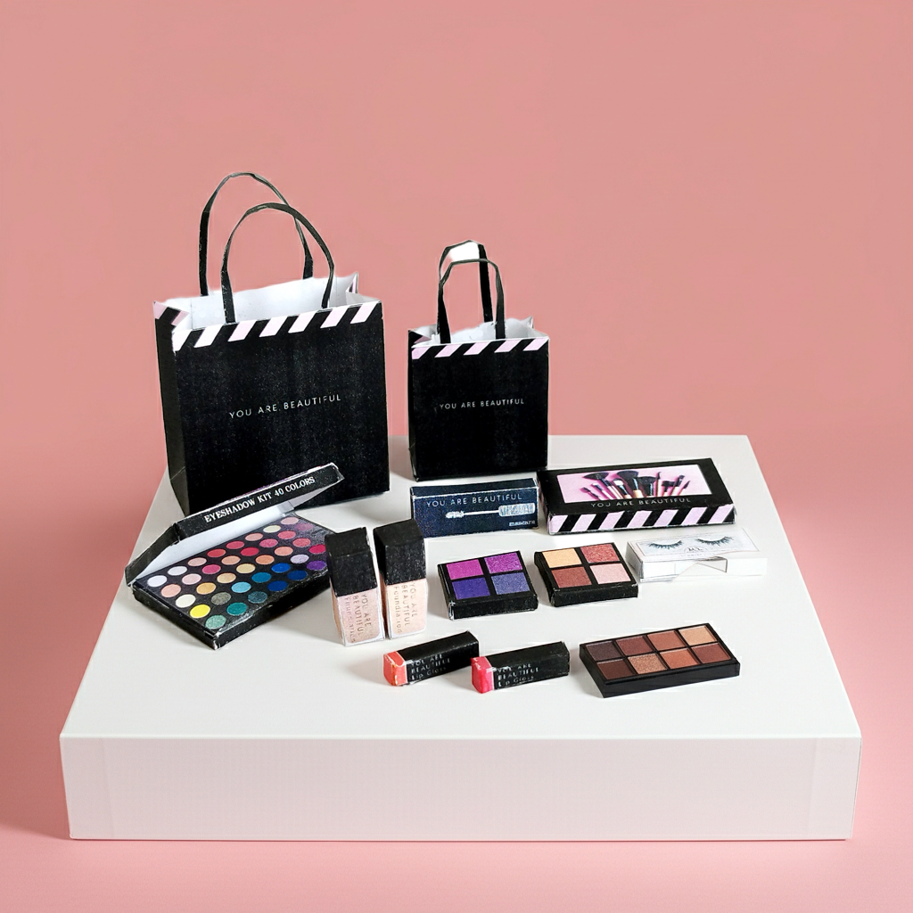 1:6 Scale Dollhouse Makeup Set, Cosmetic Accessories (PDF Pattern)
